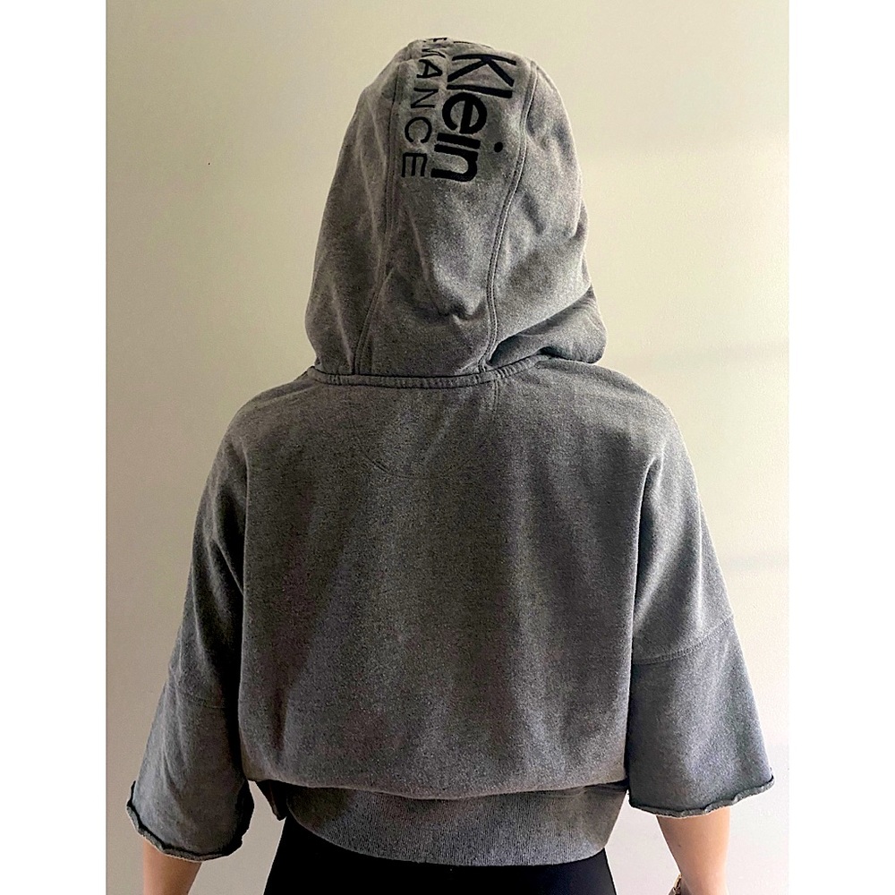 Calvin Klein Performance Cropped Workout Hoodie in Gray